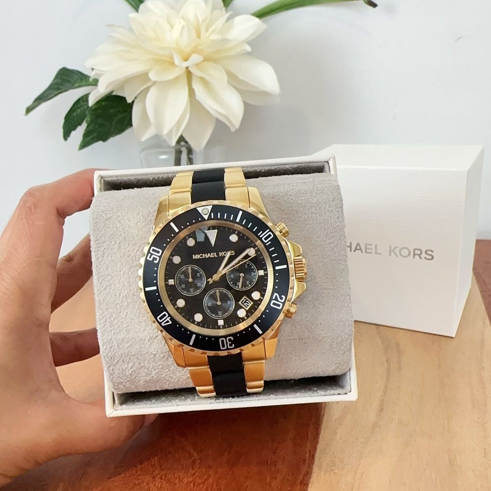 Michael Kors Everest Chronograph Two-Tone Stainless Steel and Silicone‎ Watch